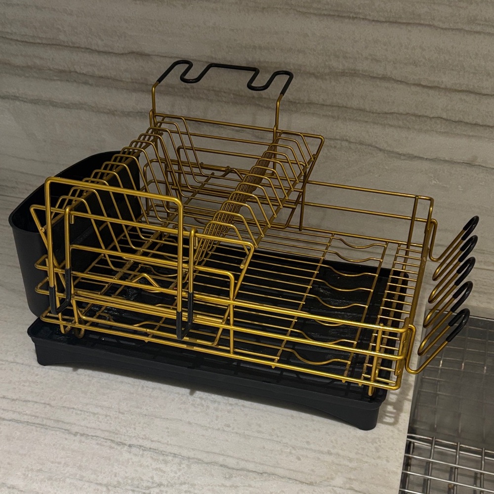 Gold and Black Dish Rack